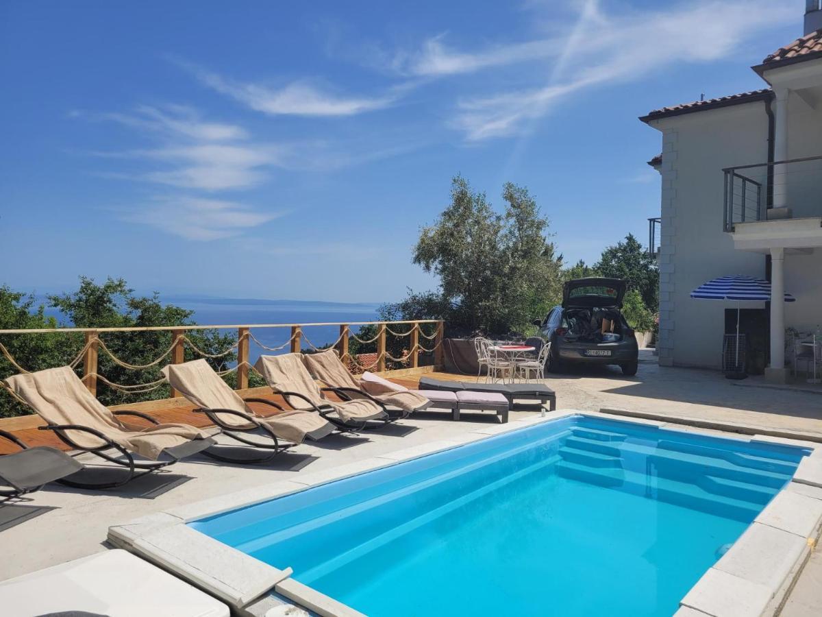 Ferienwohnung Mit Pool Kroatien Mit Meerblick Und Pool Lovran Extérieur photo